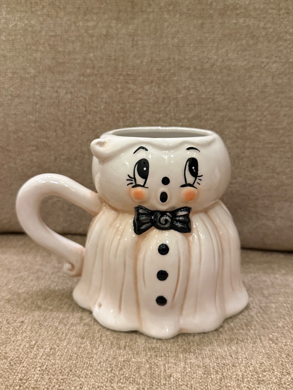 Johanna Parker Boy Ghost Vintage Halloween Ceramic Mug Brand New